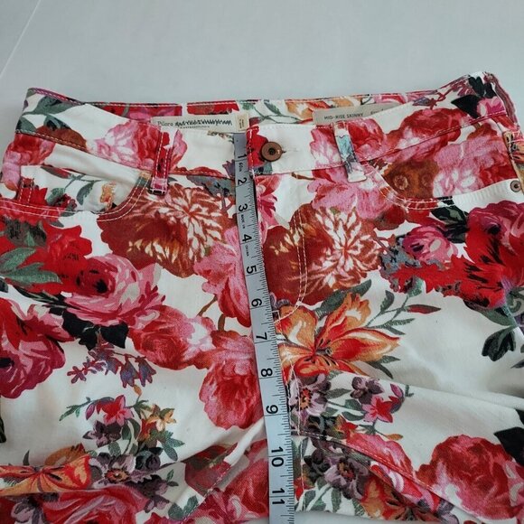 Anthropologie Pilcro Mid Rise Skinny Rose Floral Jeans Size 28 - Picture 7 of 12